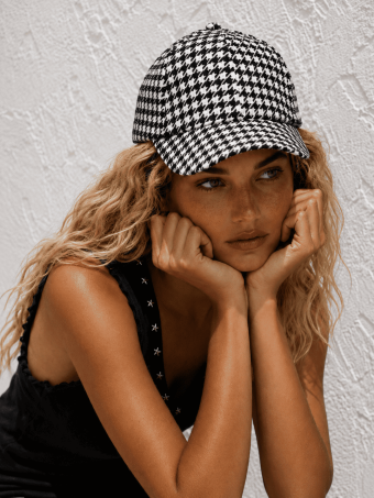 Gorra Pata de Gallo MATCHY Blanco/Negro HEVE