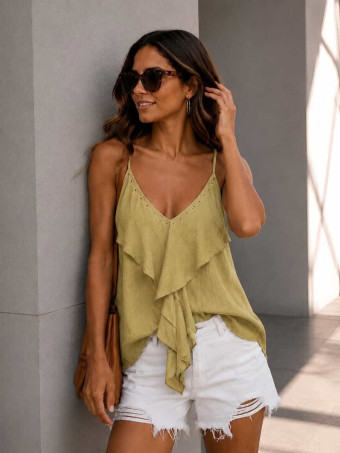 Cuerpo con Volante y Tachas TRESSA Verde Aguacate HEVE
