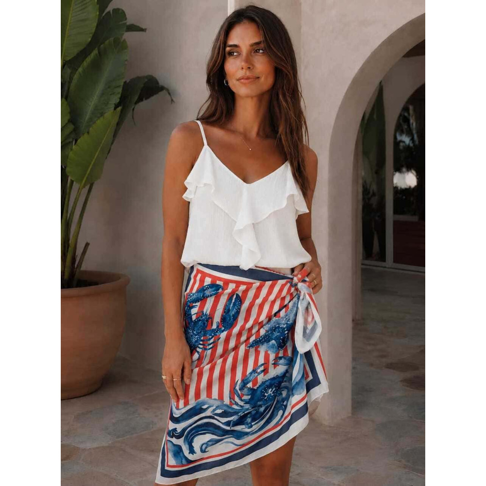 Falda Pareo Corta Estampado Marinero HEVE