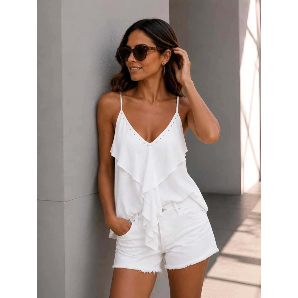 Cuerpo con Volante y Tachas TRESSA Blanco HEVE