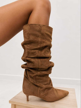 Bota Slouchy Efecto Ante SEREYA Marrón HEVE