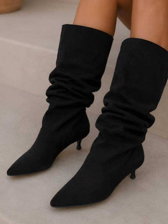 Bota Slouchy Efecto Ante SEREYA Negro HEVE