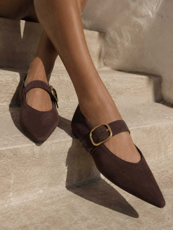 Bailarina Maxi-Hebilla ODESSA Chocolate HEVE