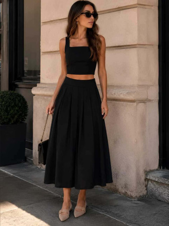 Conjunto Top y Falda MILENKA Negro HEVE