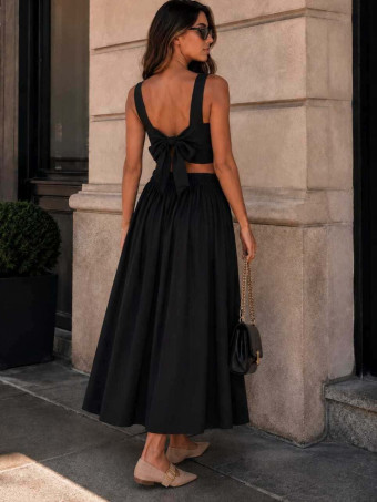 Conjunto Top y Falda MILENKA Negro HEVE