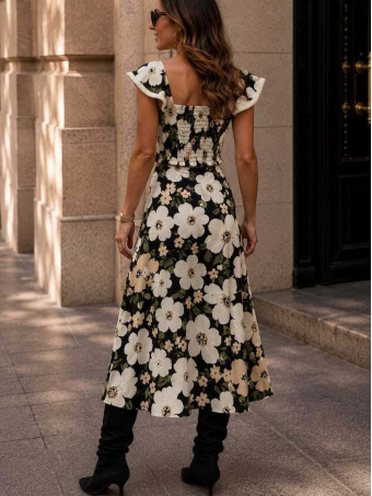 Conjunto Estampado Flores CAMILLE Beige HEVE