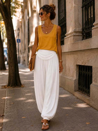 Pantalón Harem ALADDÍN Blanco HEVE