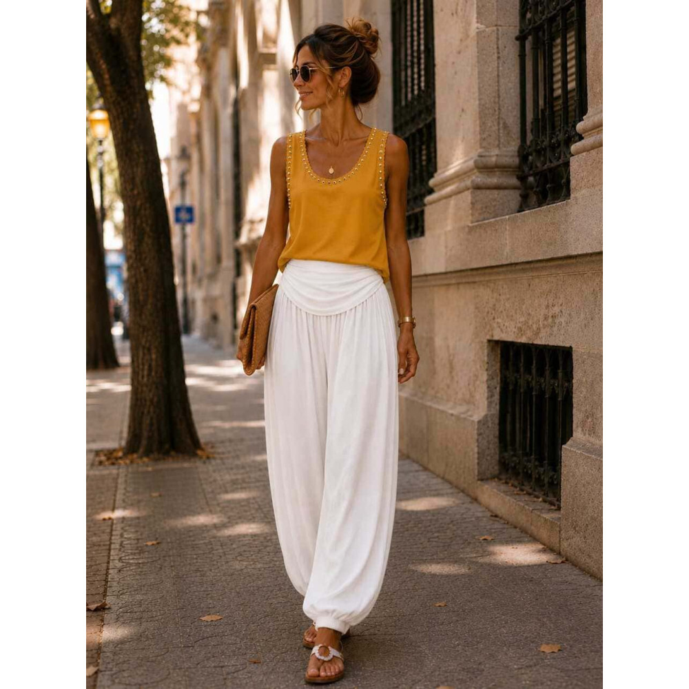 Pantalón Harem ALADDÍN Blanco HEVE