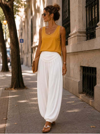 Pantalón Harem ALADDÍN Blanco HEVE