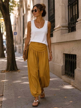 Pantalón Harem ALADDÍN Mostaza HEVE