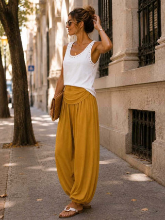 Pantalón Harem ALADDÍN Mostaza HEVE