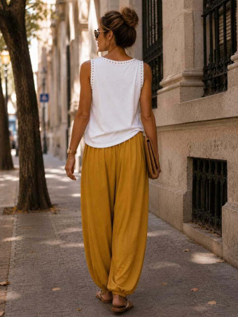 Pantalón Harem ALADDÍN Mostaza HEVE