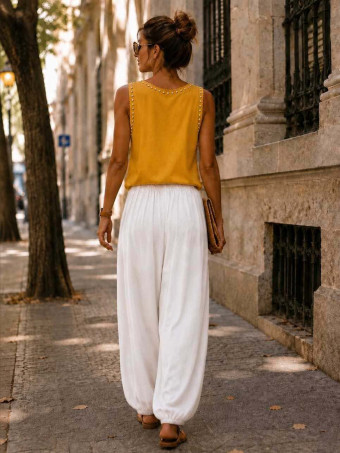 Camiseta Tachas DAGHERA Mostaza HEVE