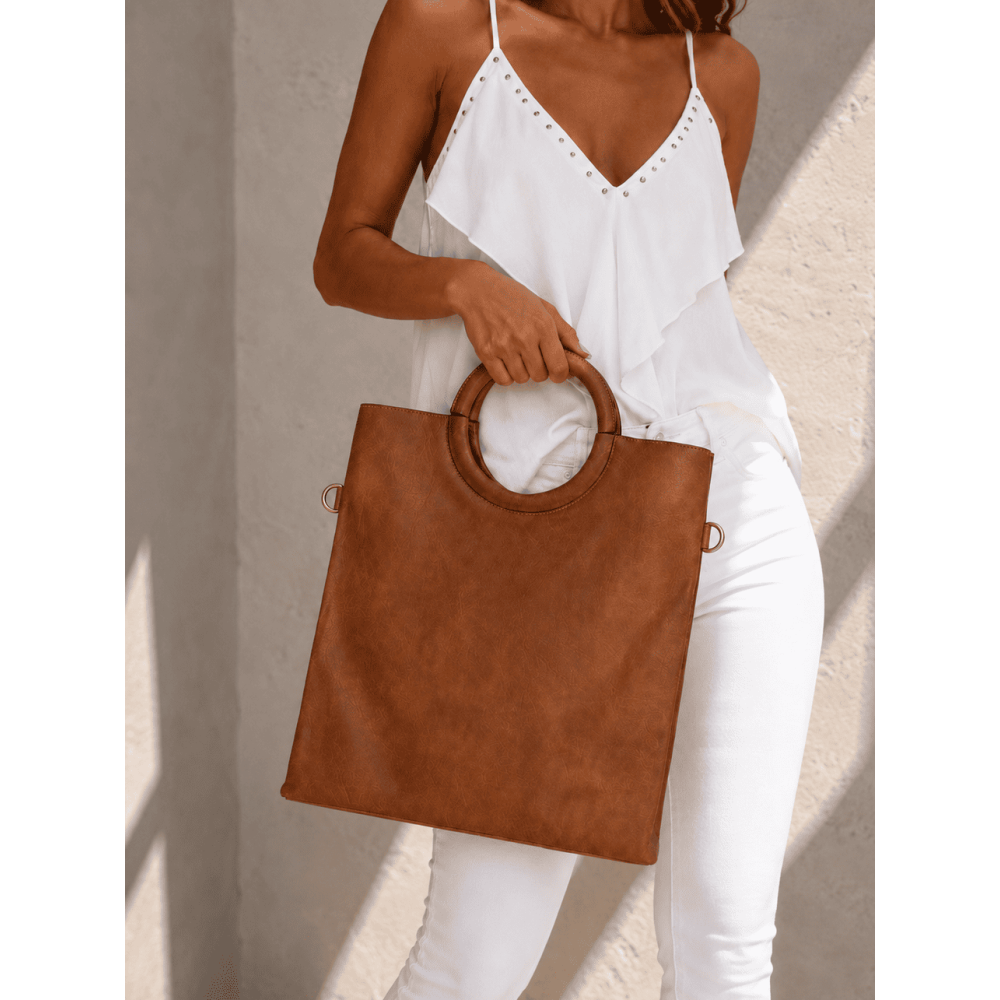 Bolso Shopper Efecto Piel BRENNER Marrón HEVE