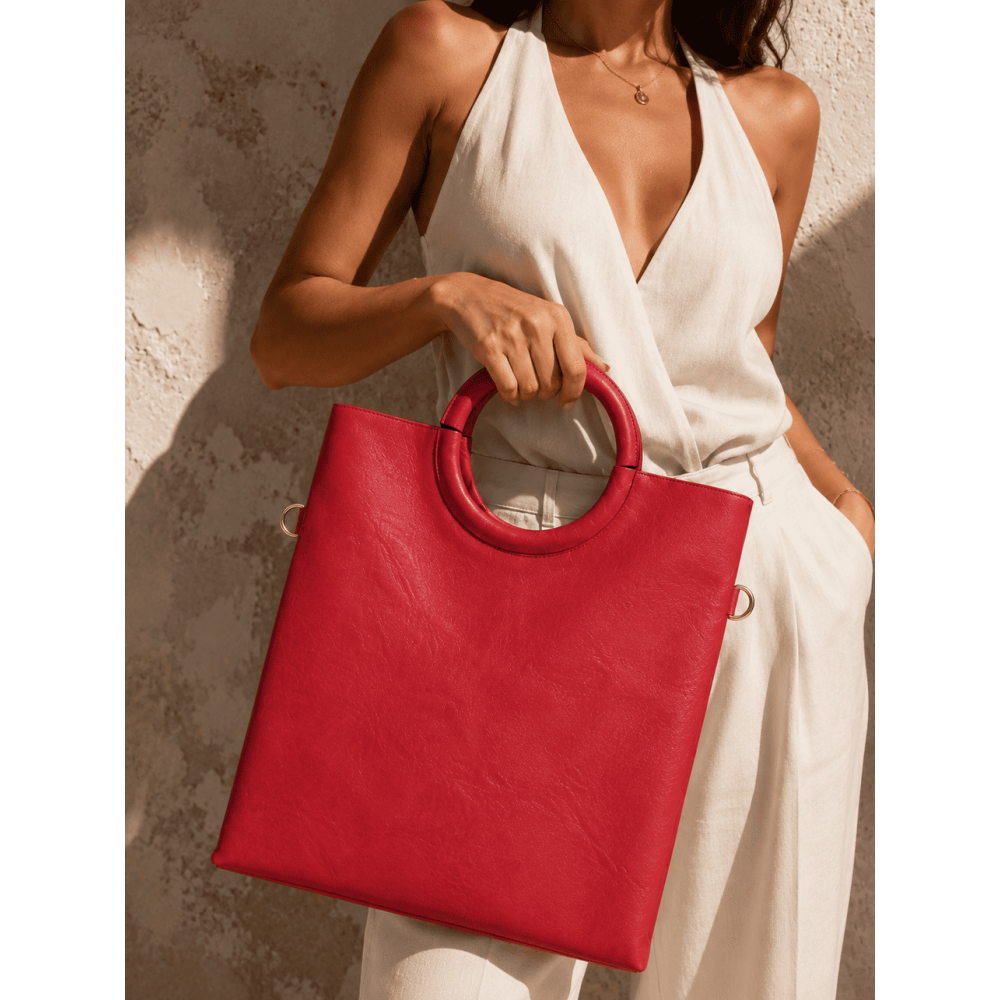 Bolso Shopper Efecto Piel BRENNER Rojo HEVE