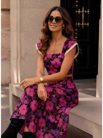 Conjunto Estampado Flores CAMILLE Buganvilla HEVE
