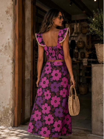 Conjunto Estampado Flores CAMILLE Buganvilla HEVE