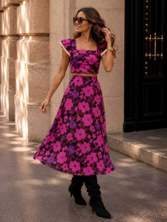 Conjunto Estampado Flores CAMILLE Buganvilla HEVE