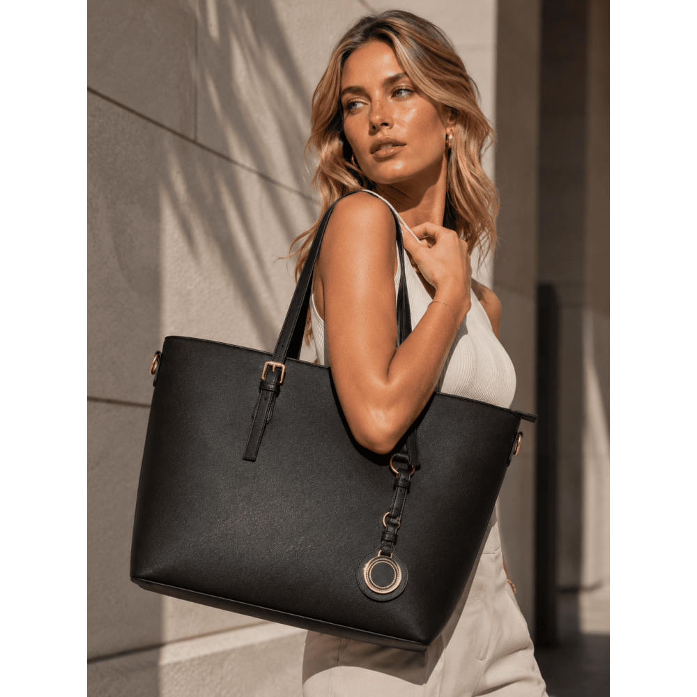 Bolso Shopper Saffiano HARPER Negro