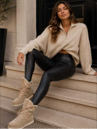 Legging Polipiel BLAIR Negro HEVE