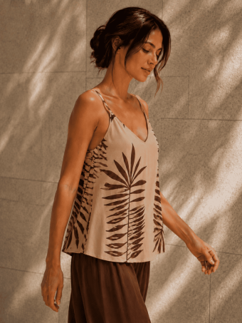Cuerpo Evasé Hojas ALASSIA Beige HEVE