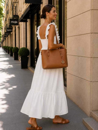 Vestido Largo Volantes VIANORA Blanco HEVE