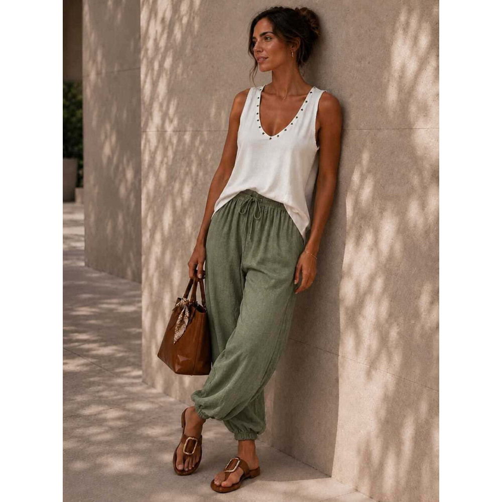 Pantalón Bombacho ZAYIRA Khaki HEVE