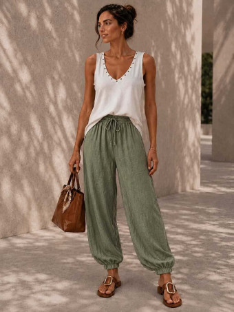 Pantalón Bombacho ZAYIRA Khaki HEVE