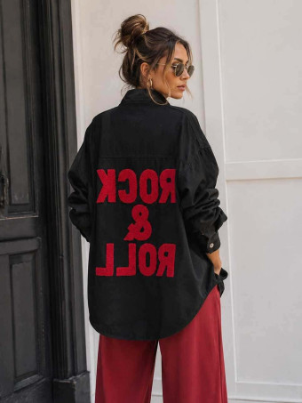 Sobrecamisa Vaquera ROCK AND ROLL Negro/Rosa HEVE