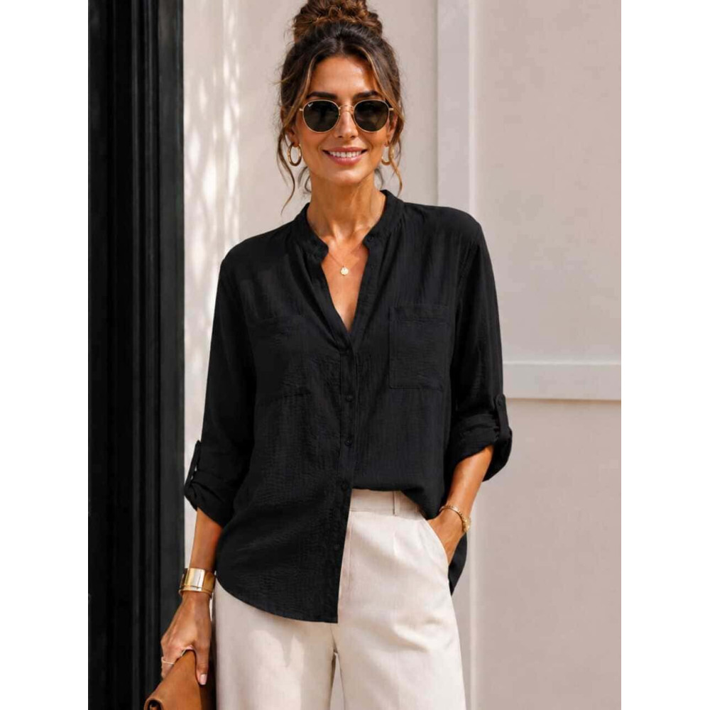 Camisa Fluida FLOSSIE Negro HEVE