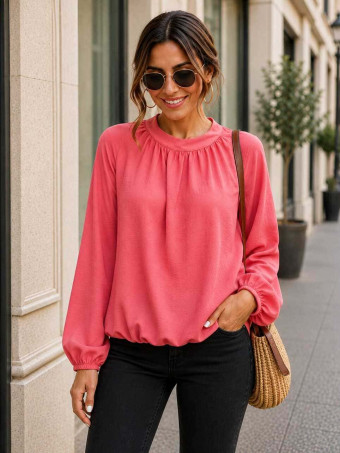 Blusa Fluida Abullonada VOLIANNE Fucsia HEVE