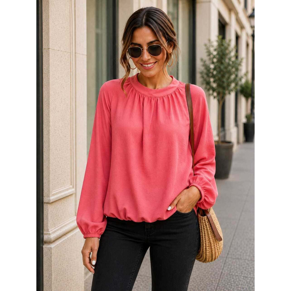 Blusa Fluida Abullonada VOLIANNE Fucsia HEVE
