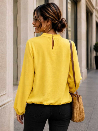 Blusa Fluida Abullonada VOLIANNE Amarillo HEVE