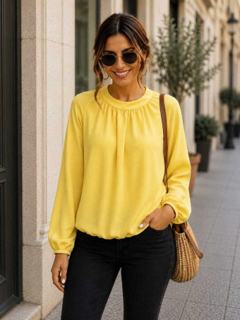 Blusa Fluida Abullonada VOLIANNE Amarillo HEVE
