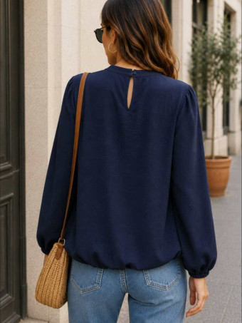 Blusa Fluida Abullonada VOLIANNE Marino HEVE