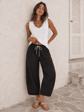 Pantalón Barrel Cintura Elástica NORVYN Negro
