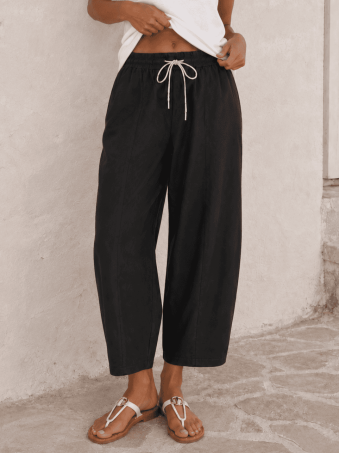 Pantalón Barrel Cintura Elástica NORVYN Negro