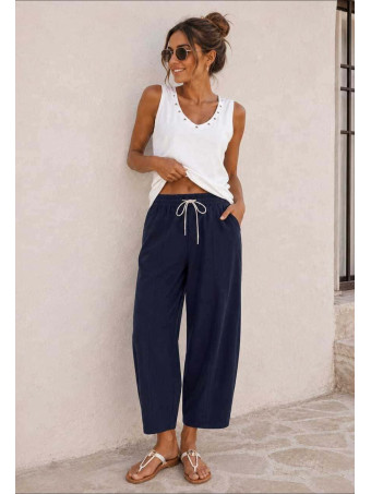 Pantalón Barrel Cintura Elástica NORVYN Marino HEVE