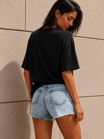 Camiseta Algodón Oversize TORWYN Negro HEVE