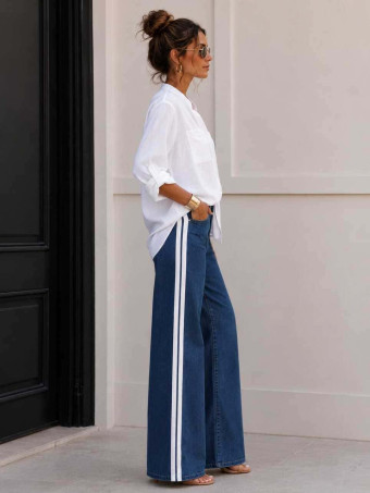 Jeans Wide Leg Franja Lateral MADDEN HEVE