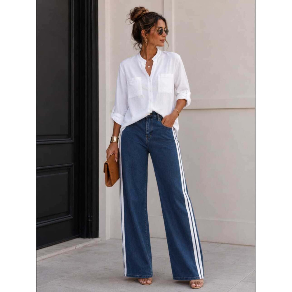 Jeans Wide Leg Franja Lateral MADDEN HEVE
