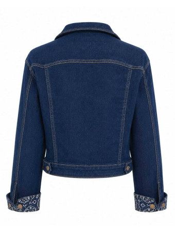 Cazadora Vaquera Cropped KYRANA Azul Índigo