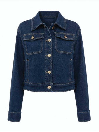 Cazadora Vaquera Cropped KYRANA Azul Índigo