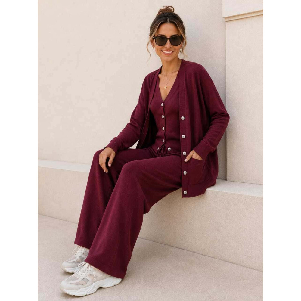 Conjunto Punto 3 Prendas BRIONNE Burdeos HEVE