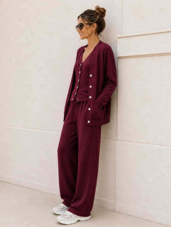 Conjunto Punto 3 Prendas BRIONNE Burdeos HEVE