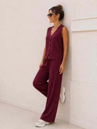 Conjunto Punto 3 Prendas BRIONNE Burdeos HEVE