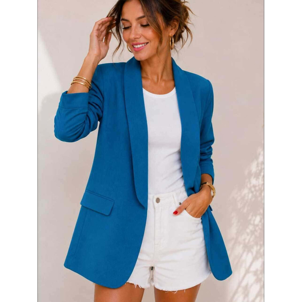 Blazer Frunces BIANCA Azul Pato HEVE