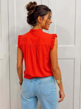 Blusa Nudo Volantes GENDIVA Rojo HEVE