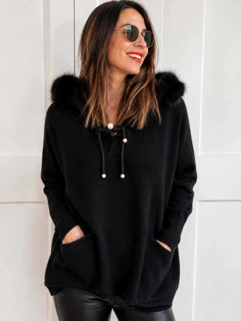 Punto Oversize con Capucha LANSMERE Negro HEVE