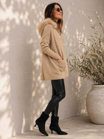 Punto Oversize con Capucha LANSMERE Camel HEVE